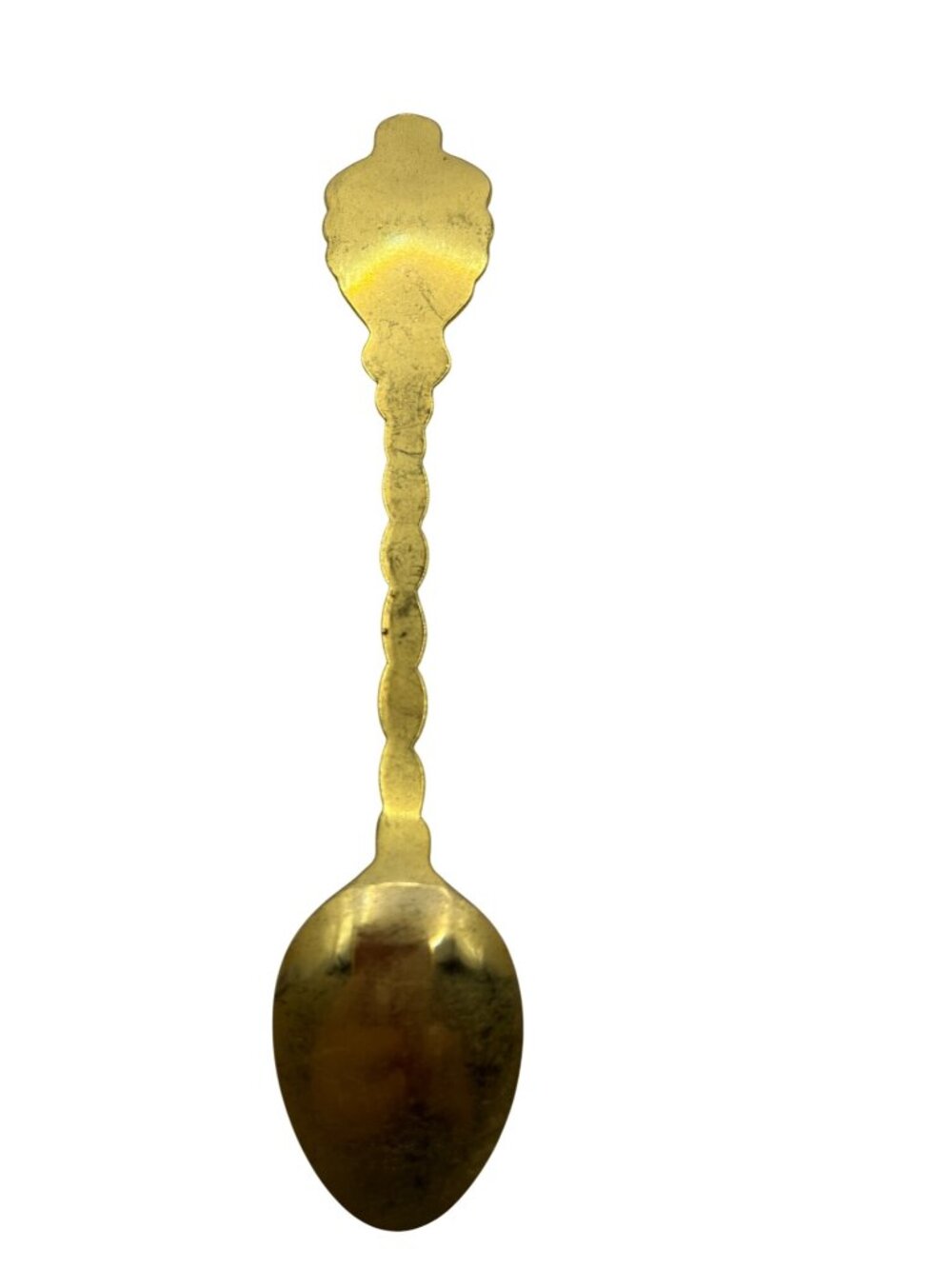 Vintage Saipan Souvenir Collectible Gold-Tone Ornate Teaspoon Enamel Floral B7 - Picture 2 of 3